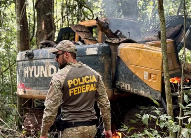 Quatro acampamentos de garimpo ilegal entre RO e MT são destruídos pela PF 