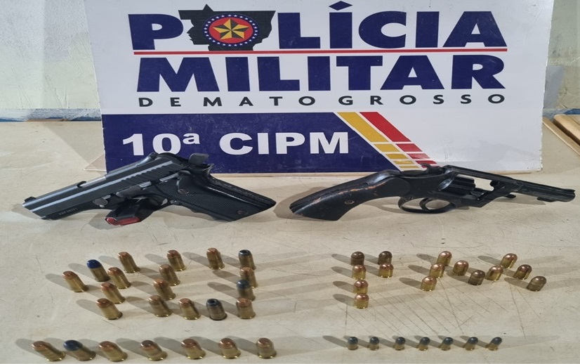 Polícia Militar de Aripuanã prende foragido da Justiça e apreende armas em abordagem a veículos suspeitos 