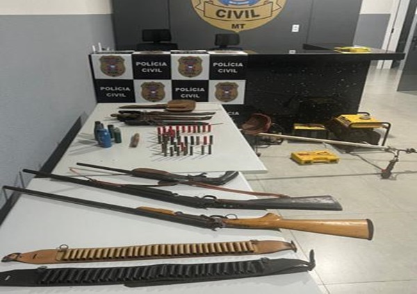 Polícias Civil e Militar cessam invasão de terra e apreendem armas em Alto Garças 