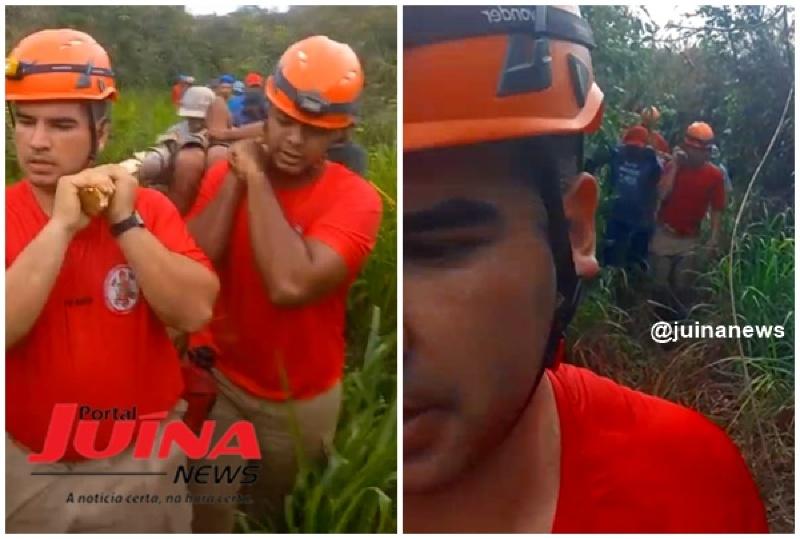 Homem desaparecido em mata é resgatado com vida após operação do Corpo de Bombeiros em Juína  