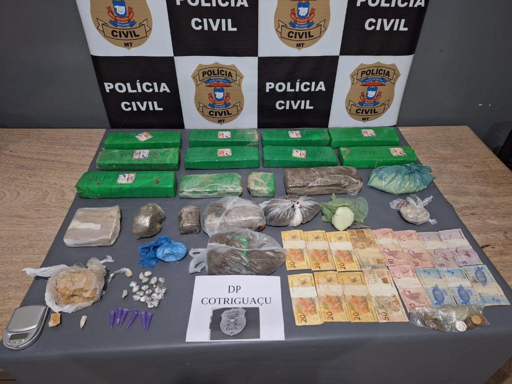 Polícia Civil apreende cerca de 10kg de droga em Cotriguaçú 