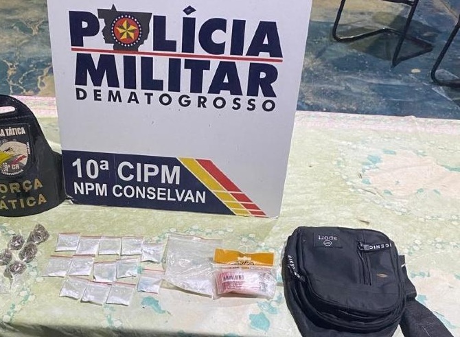 Aripuanã: Jovem é presa por tráfico de drogas em Conselvan durante operação da Força Tática