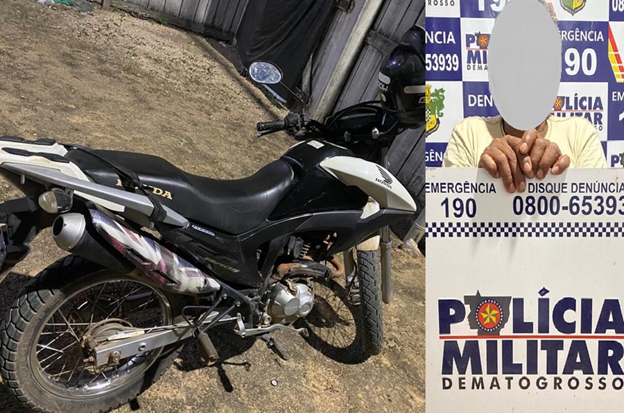 Aripuanã: Polícia Militar prende homem com mandado em aberto e recupera motocicleta com restrição judicial em Conselvan