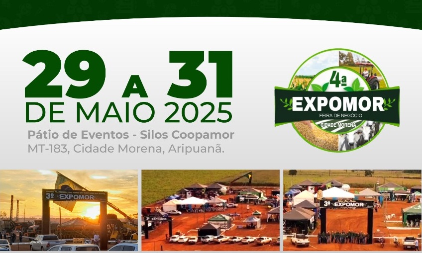 EXPOMOR 2025: Cidade Morena se prepara para a 4ª edição da feira que conecta tradição, inovação e o futuro do agronegócio em Aripuanã 