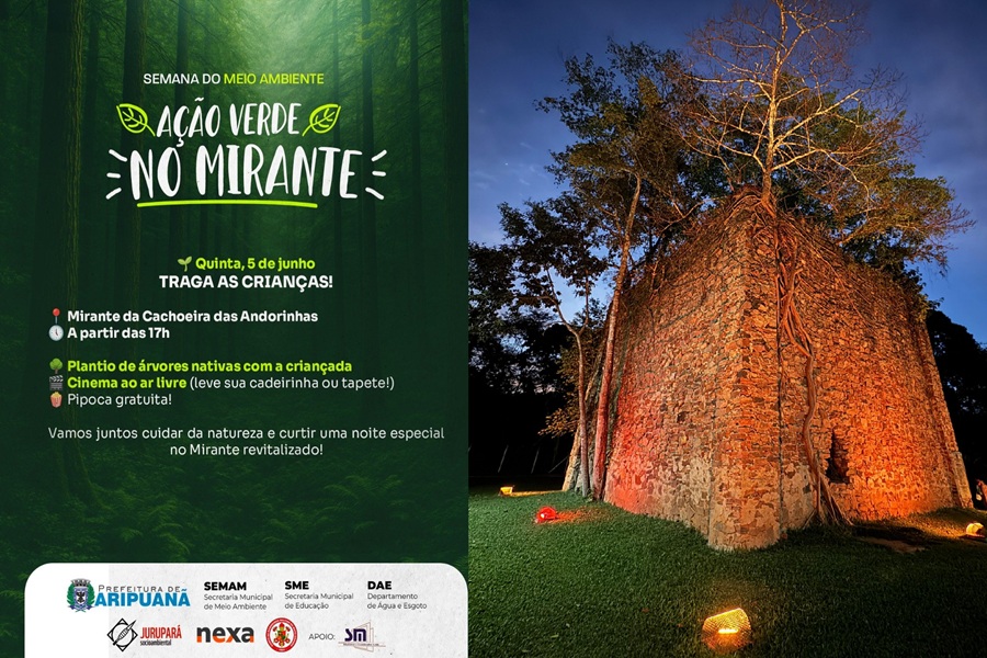 Aripuanã celebra o Dia Mundial do Meio Ambiente com plantio de árvores e cinema ao ar livre no Mirante das Andorinhas 
