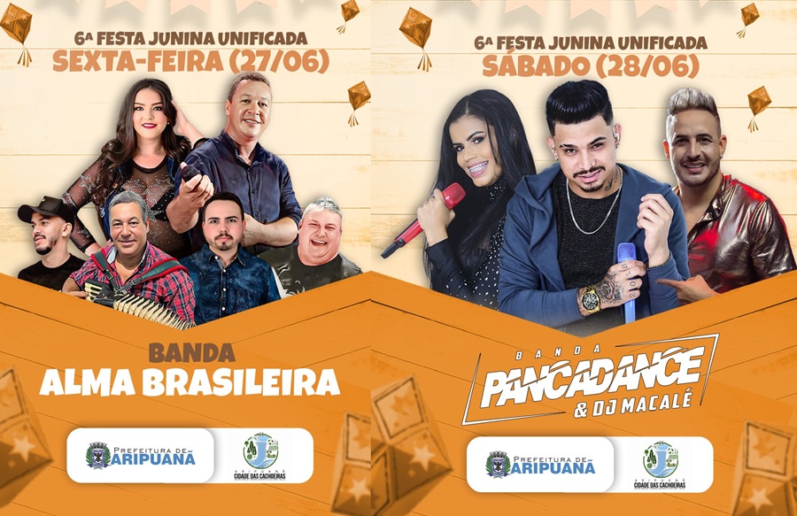 Prefeitura de Aripuanã promove 6ª Festa Junina Unificada com shows, quadrilhas e atrações culturais nos dias 27 e 28 de junho 