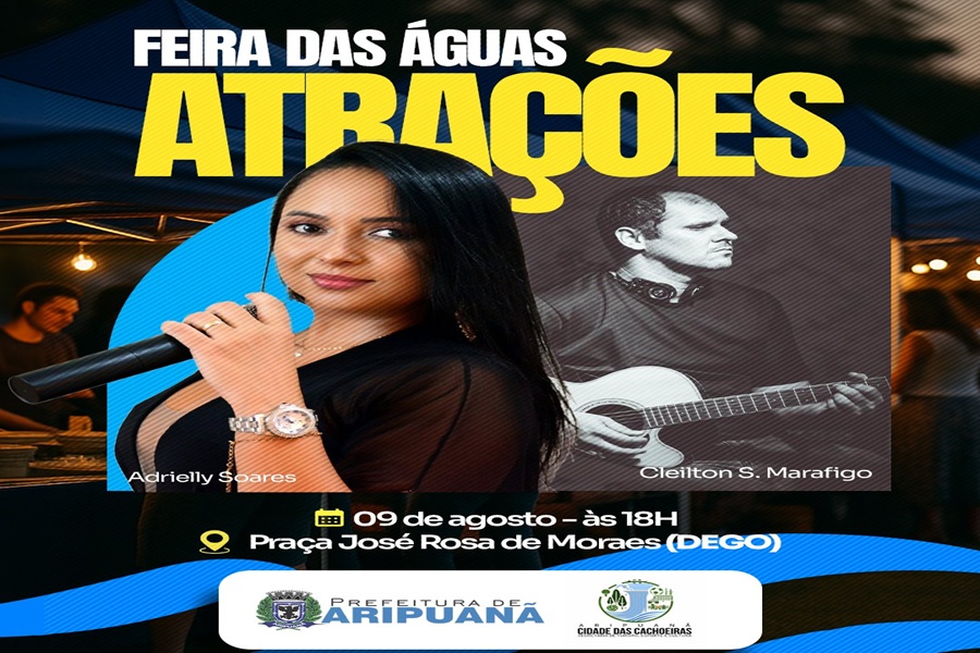 Aripuanã realiza Feira das Águas neste sábado com música, gastronomia e artesanato local 