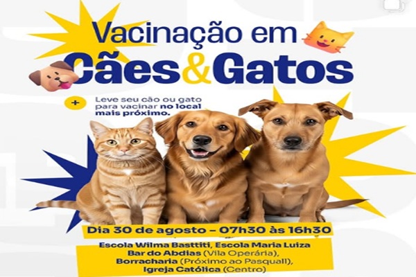 Aripuanã realiza Dia “D” de Vacinação Antirrábica neste sábado (30) 