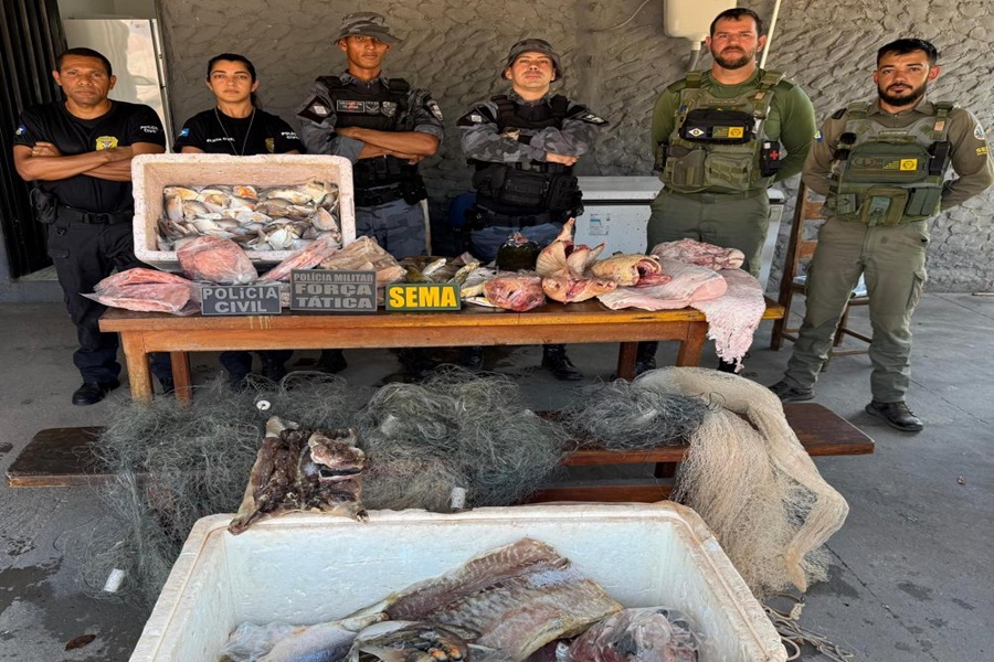 Polícias Civil e Militar prendem empresário e apreendem 77 kg de pescado ilegal 