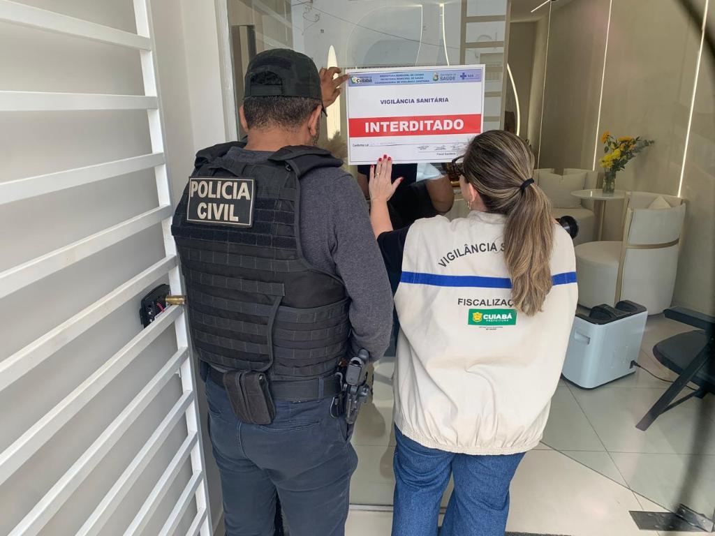 Polícia Civil e Vigilância Sanitária interditam terceira empresa em Cuiabá por atuação irregular 