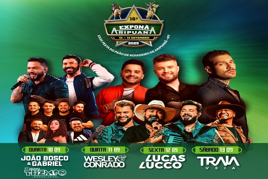Exponã 2025 e 32ª Festa do Peão começam nesta quarta-feira em Aripuanã com entrada gratuita 