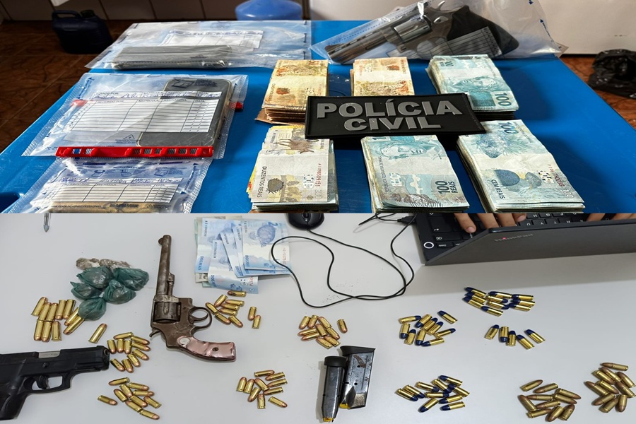 Polícia Civil deflagra operação contra facção criminosa em Aripuanã e apreende armas, drogas e munições 