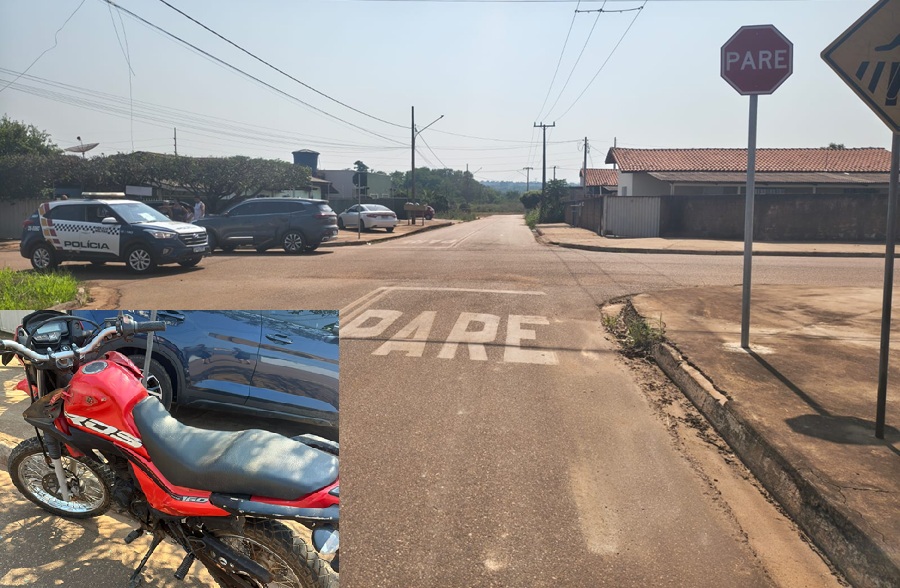 Acidente entre carro e motocicleta mobiliza Polícia Militar em Aripuanã 