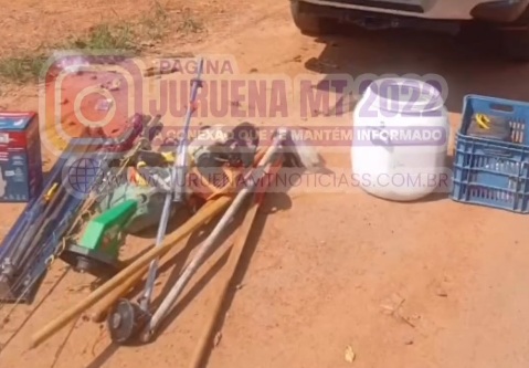 Homem é preso em Juruena após furtar roçadeiras e objetos de residência 