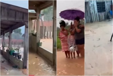 Chuva forte provoca alagamentos e invade casas em cidade de MT 