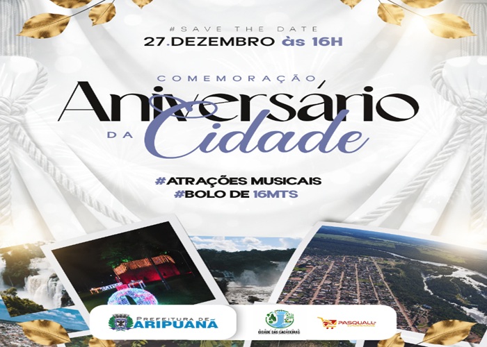 Aripuanã antecipa festa de 82 anos com programação especial e bolo gigante na Praça Dego 