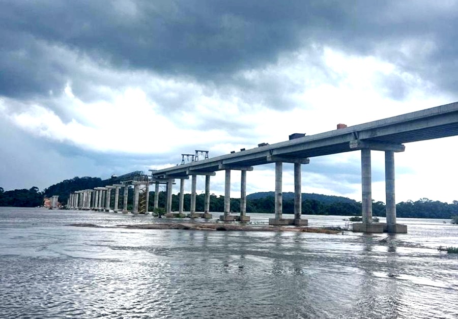 Construção da maior ponte de Mato Grosso alcança 60% de execução no Rio Juruena 
