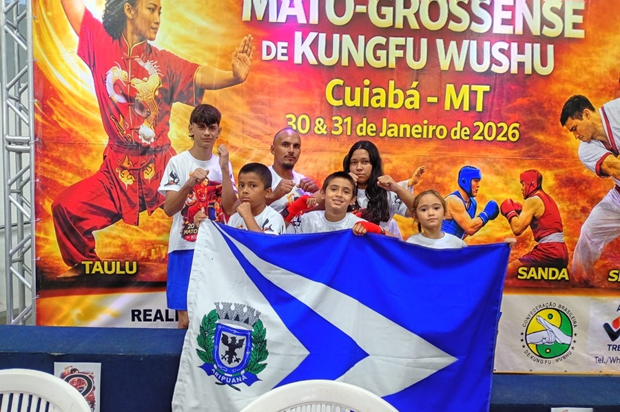 Atletas de Aripuanã brilham no Campeonato Mato-grossense de Kung Fu Wushu e conquistam 11 medalhas 