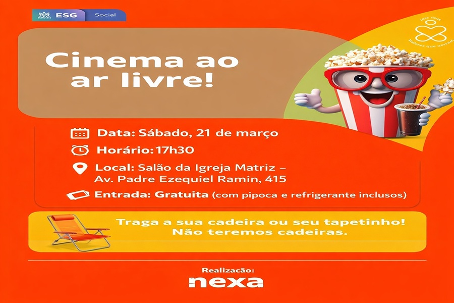 Cinema ao Ar Livre leva lazer gratuito à comunidade neste sábado em Aripuanã 