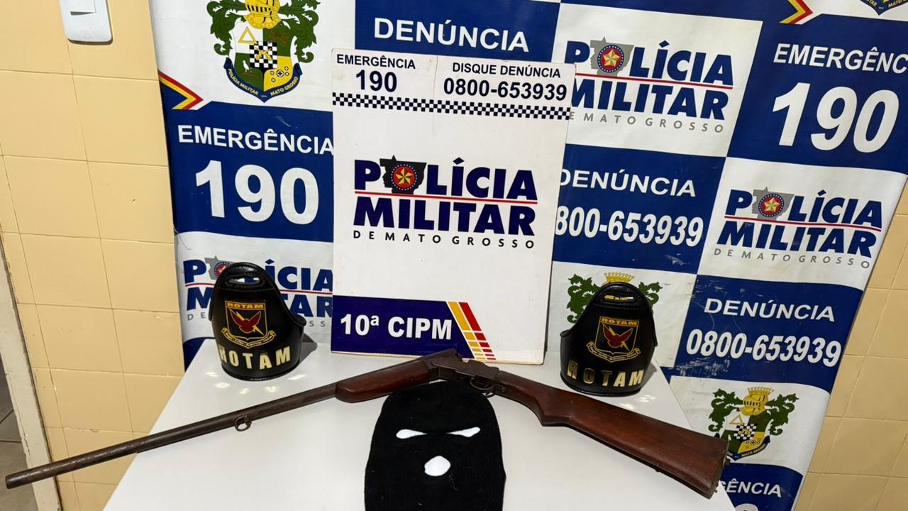  ROTAM apreende arma de fogo durante operação em área de garimpo em Aripuanã 