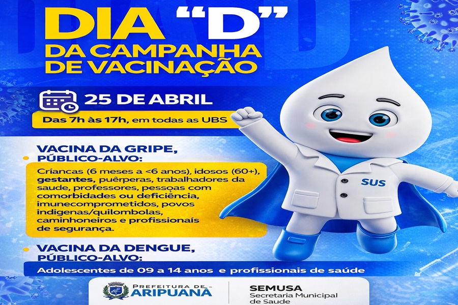 Aripuanã realiza Dia D de vacinação contra a gripe neste sábado (25) 