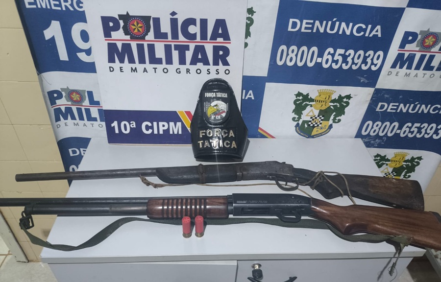 Força Tática apreende armas de fogo durante Operação Tolerância Zero em Aripuanã 