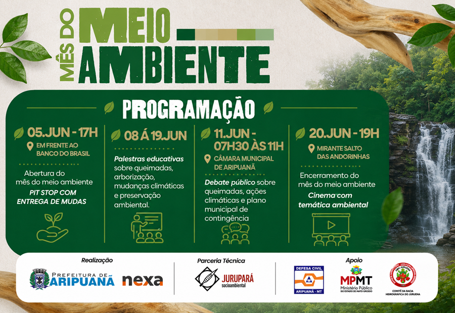 Aripuanã promove programação especial do Mês do Meio Ambiente com ações educativas e debate sobre queimadas 