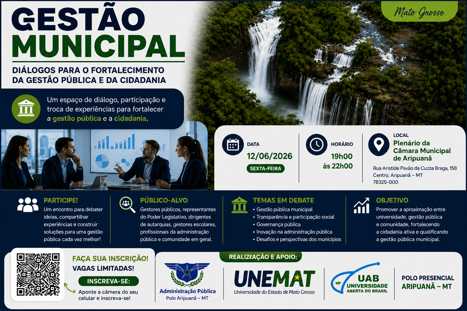 Fórum de Gestão Municipal de Aripuanã discutirá cidadania, transparência e inovação na administração pública 