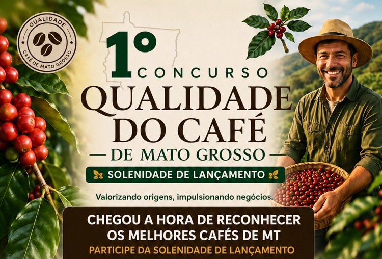 1º Concurso Qualidade do Café de Mato Grosso será lançado em Colniza com foco na valorização da cafeicultura estadual 