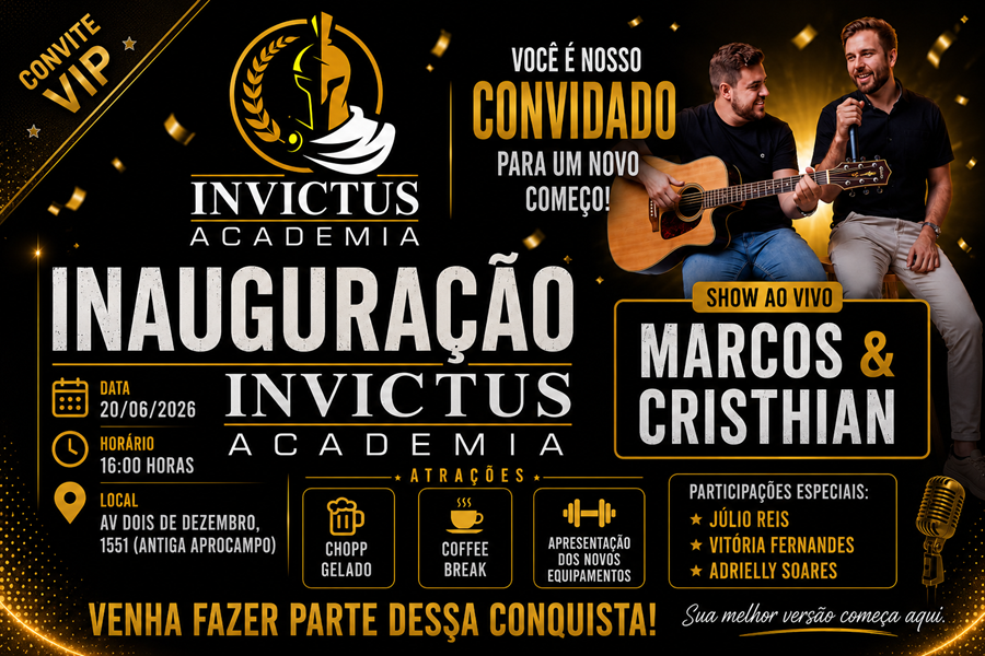 Invictus Academia celebra inauguração com show ao vivo e apresentação de equipamentos de última geração em Aripuanã 