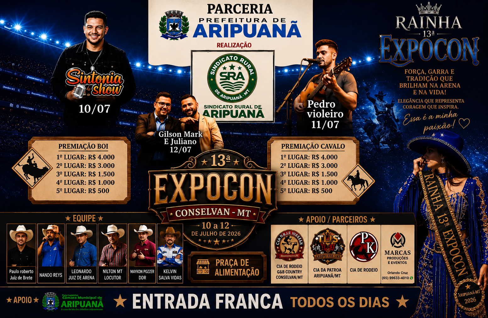 Conselvan se prepara para receber a 13ª EXPOCON com rodeio, grandes shows e premiação de R$ 20 mil 