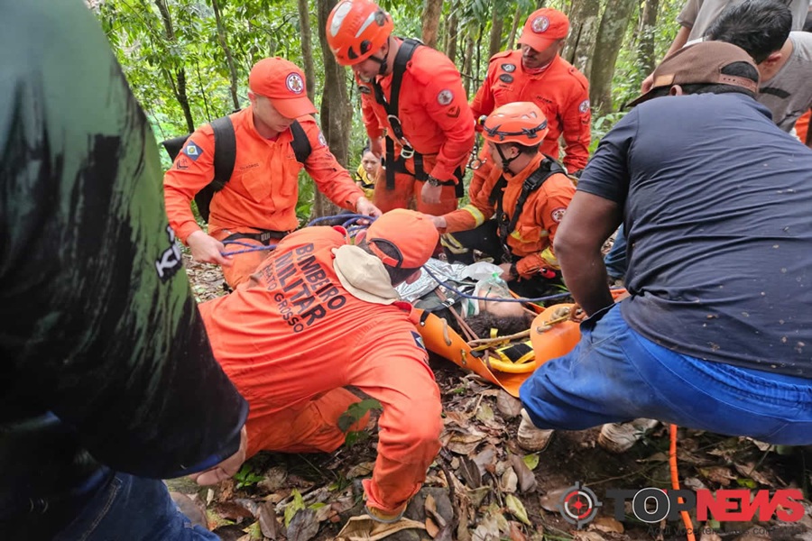 Após dias de buscas, mulher desaparecida é encontrada com vida em área de difícil acesso no complexo turístico de Aripuanã