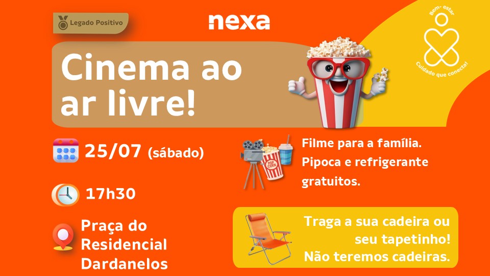 Nexa promove 'Cinema ao Ar Livre' gratuito neste sábado (25) em Aripuanã