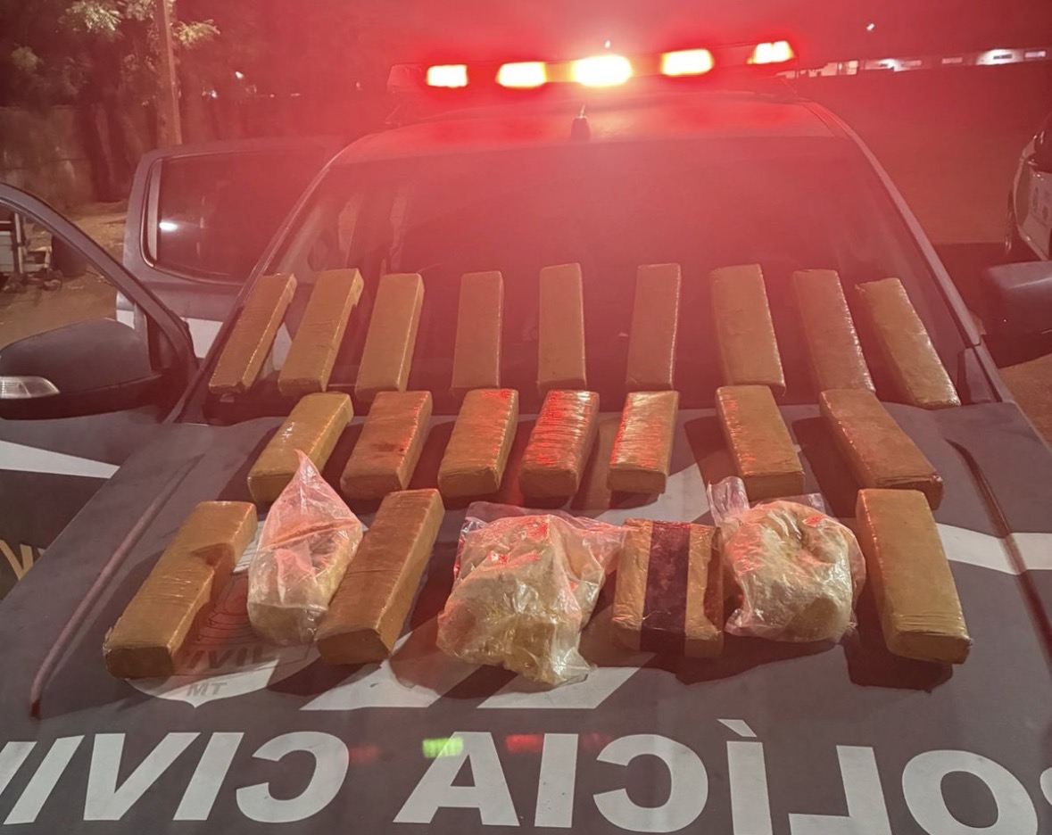Polícia Civil intercepta caminhão com 23 tabletes de drogas que seriam levados para Aripuanã 