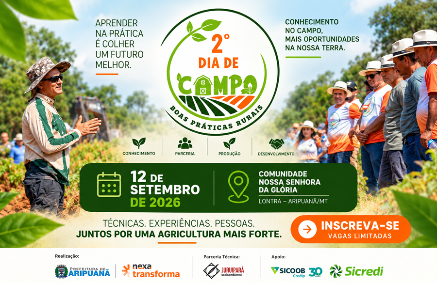 Aripuanã recebe 2º Dia de Campo “Boas Práticas Rurais” com atividades práticas e capacitações 