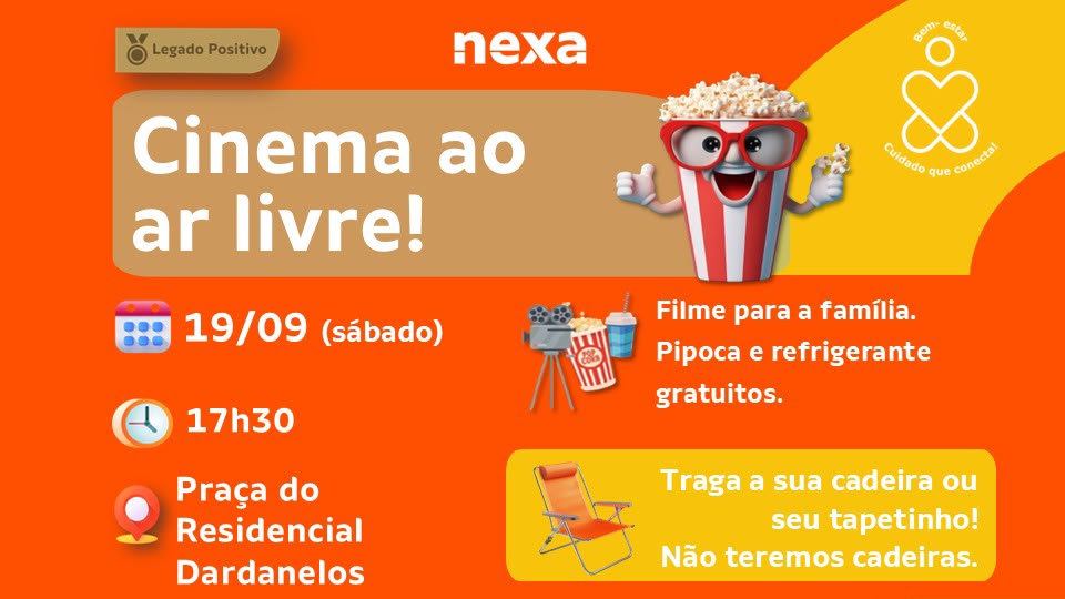 Nexa promove sessão gratuita de “Cinema ao Ar Livre” neste sábado em Aripuanã 