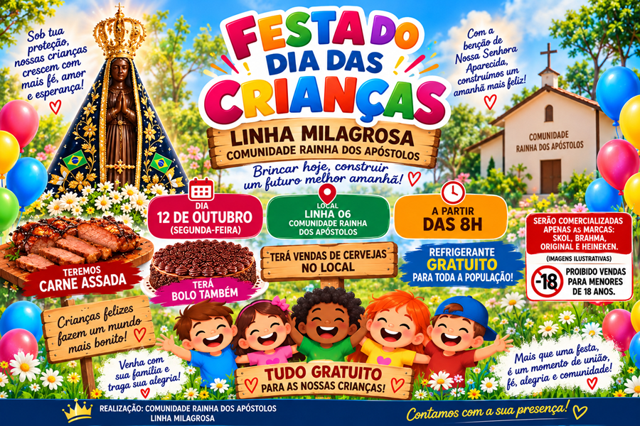 Festa do Dia das Crianças será realizada na Linha Milagrosa, em Aripuanã 